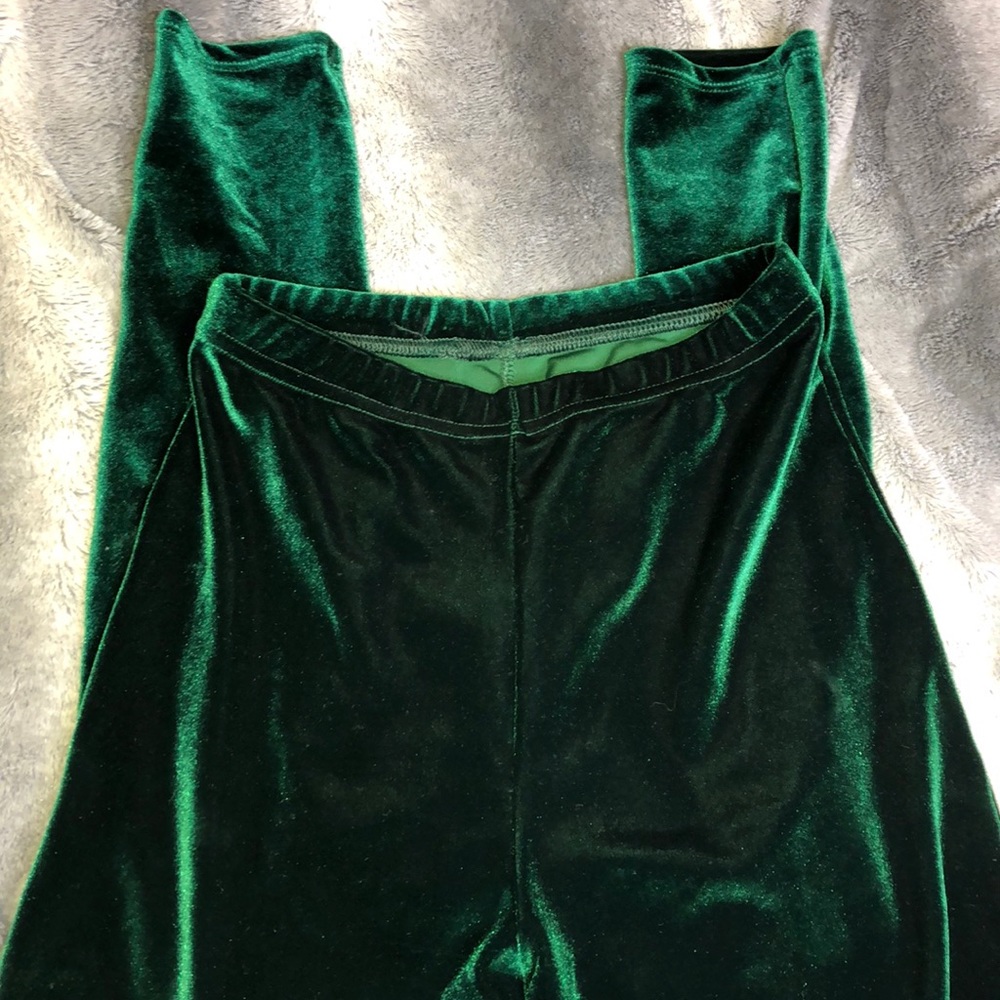 American apparel velvet green leggings